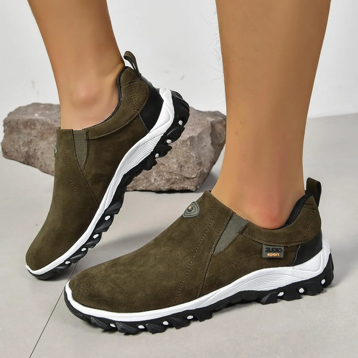Men's Lightweight Breathable Sneakers: Comfortable and Durable Non-Slip Slip-on Casual Shoes for Hiking, Camping and Trekking