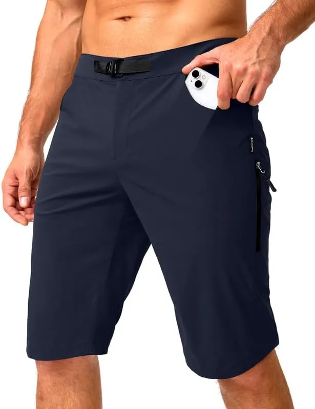 Men's Mountain Bike Shorts Stretch Cycling Biking Bicycle Quick Dry Hiking Shorts for Men Zipper Pockets