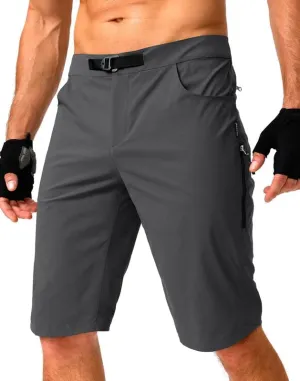Men's Mountain Bike Shorts Stretch Cycling Biking Bicycle Quick Dry Hiking Shorts for Men Zipper Pockets