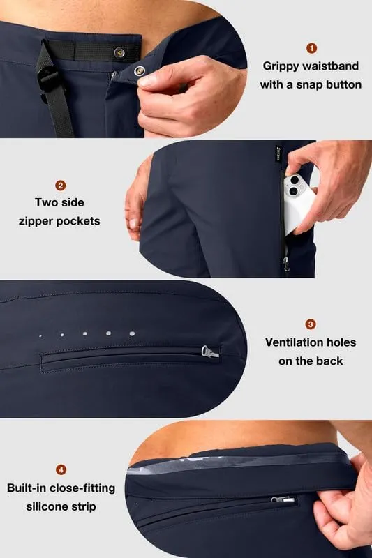Men's Mountain Bike Shorts Stretch Cycling Biking Bicycle Quick Dry Hiking Shorts for Men Zipper Pockets
