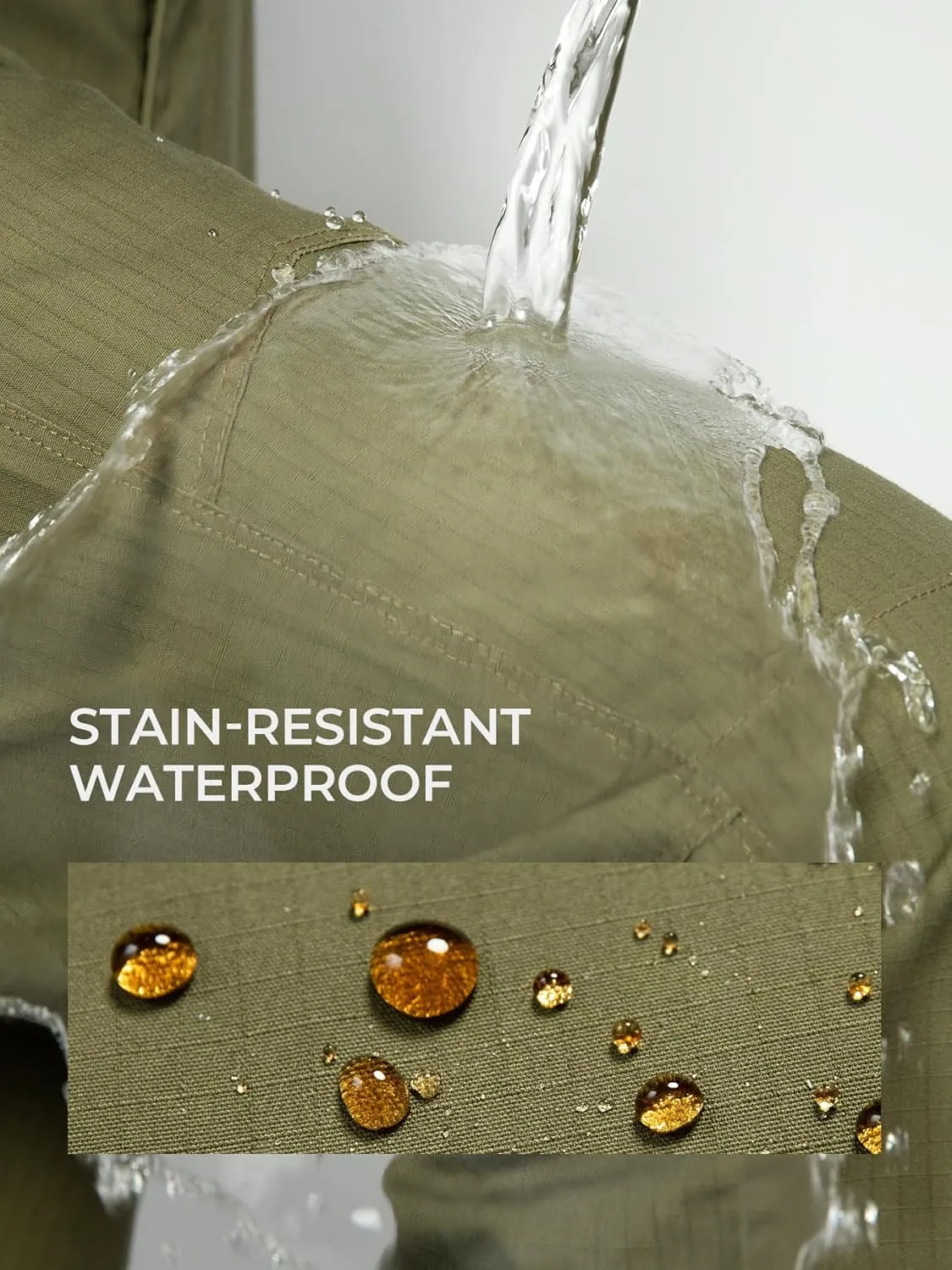 Men's Ripstop Tactical Cargo Pants Waterproof Durable Multi-Pocket Lightweight for Work Hiking Outdoor