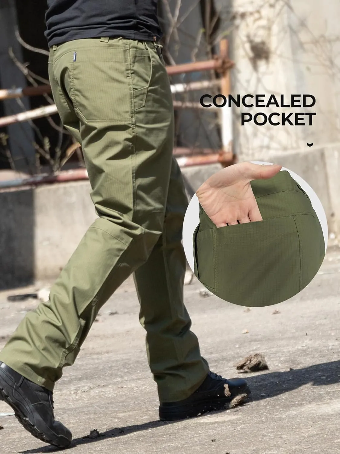 Men's Ripstop Tactical Cargo Pants Waterproof Durable Multi-Pocket Lightweight for Work Hiking Outdoor