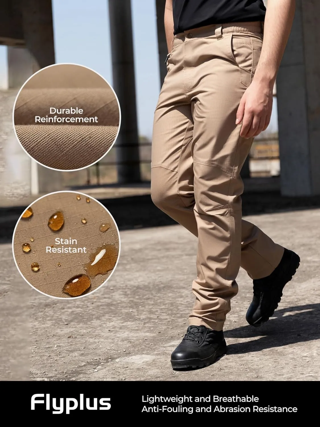 Men's Ripstop Tactical Cargo Pants Waterproof Durable Multi-Pocket Lightweight for Work Hiking Outdoor