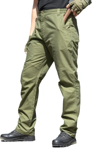 Men's Ripstop Tactical Cargo Pants Waterproof Durable Multi-Pocket Lightweight for Work Hiking Outdoor