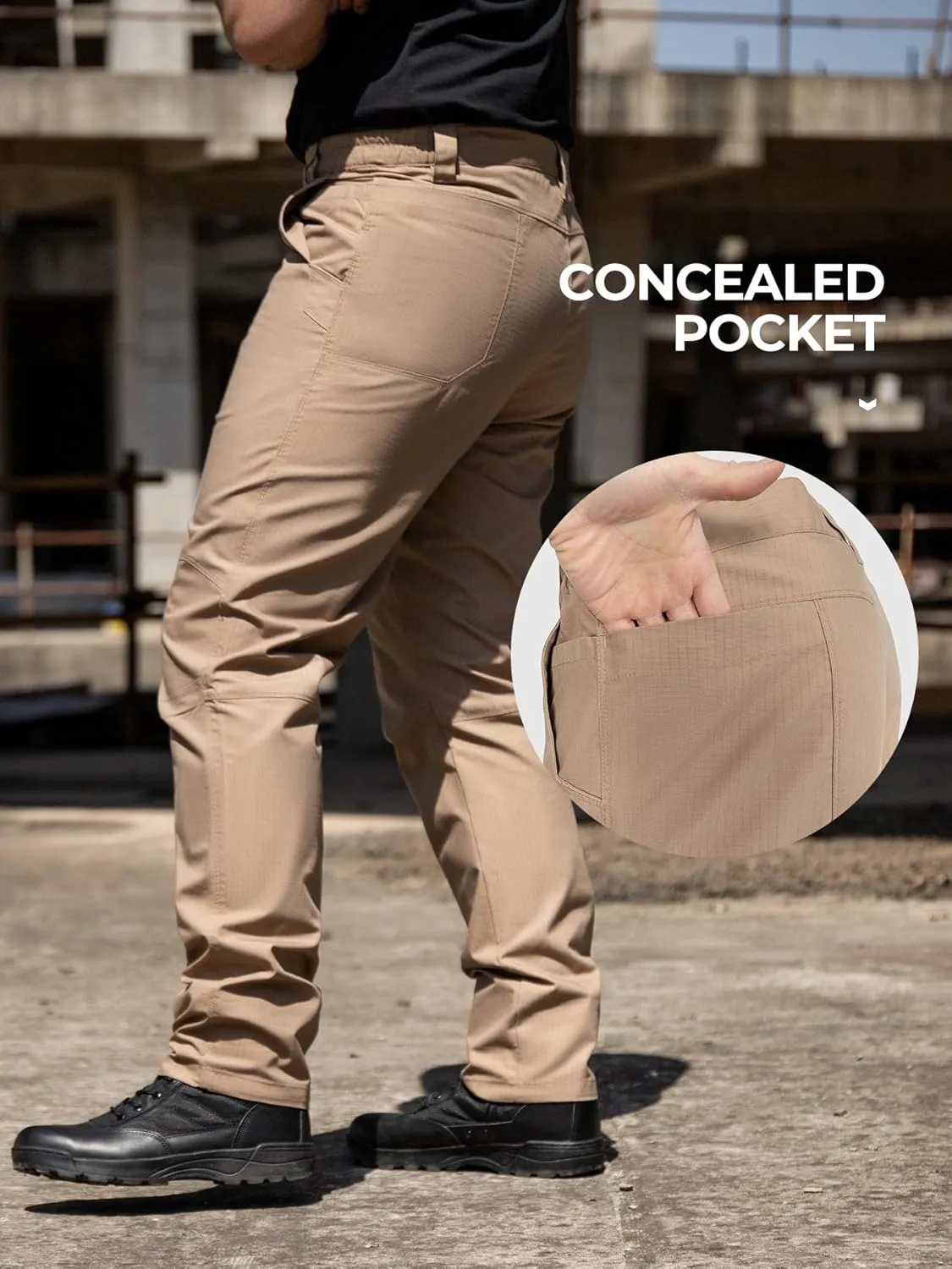 Men's Ripstop Tactical Cargo Pants Waterproof Durable Multi-Pocket Lightweight for Work Hiking Outdoor