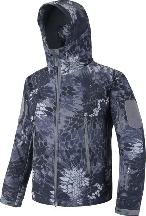 Men's Softshell Jacket Fleece Windproof Waterproof Thermal Tactical Coat Outdoor Jacket Hiking Camping