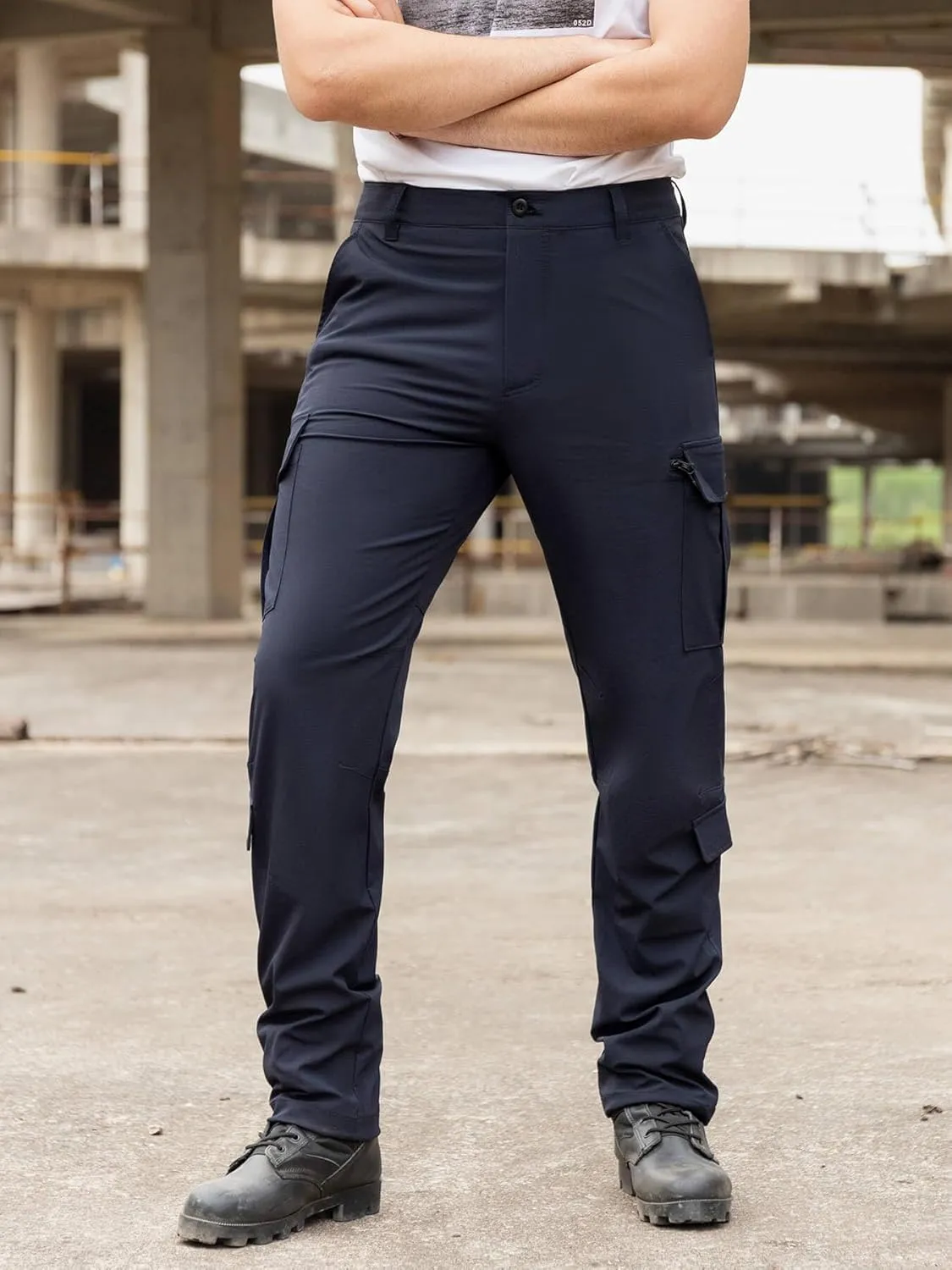 Men's Tactical Cargo Pants Ripstop Durable Stretch Waterproof Multi-Pocket Lightweight for Construction Work Hiking
