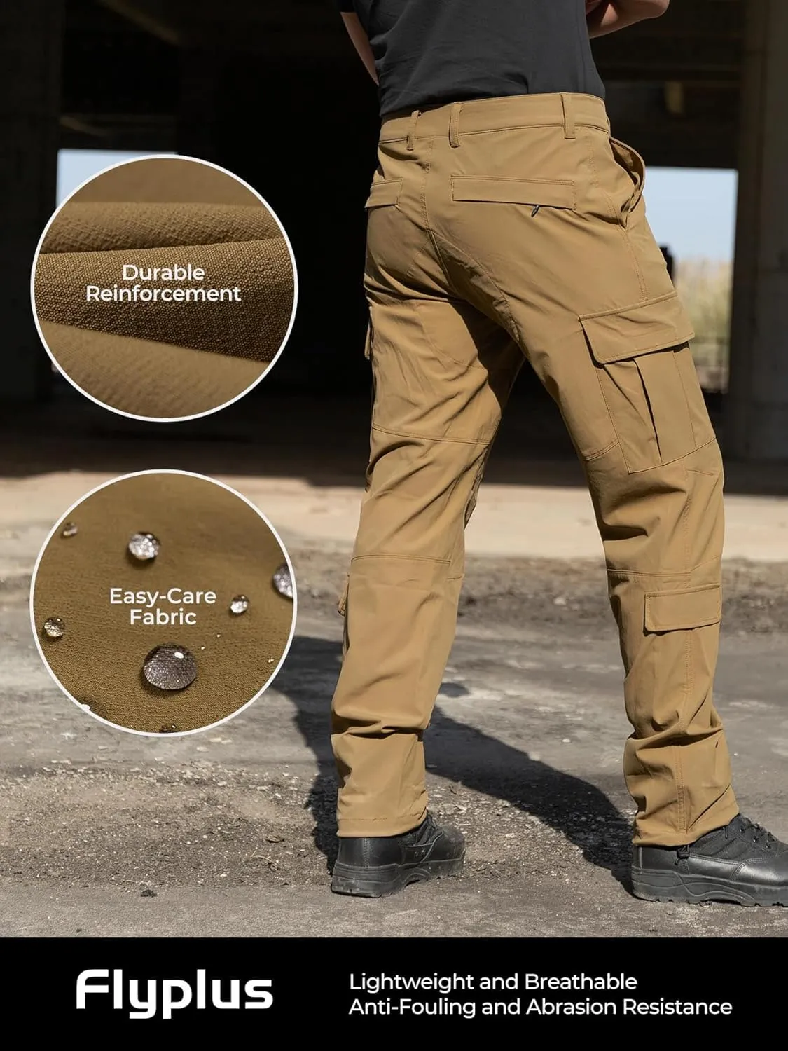 Men's Tactical Cargo Pants Ripstop Durable Stretch Waterproof Multi-Pocket Lightweight for Construction Work Hiking