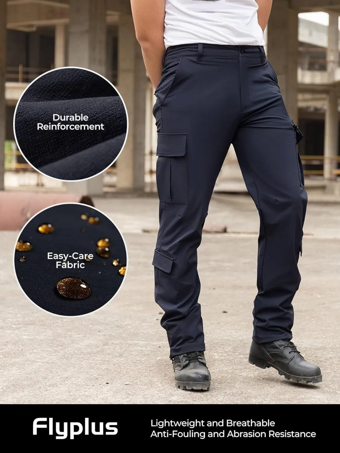 Men's Tactical Cargo Pants Ripstop Durable Stretch Waterproof Multi-Pocket Lightweight for Construction Work Hiking