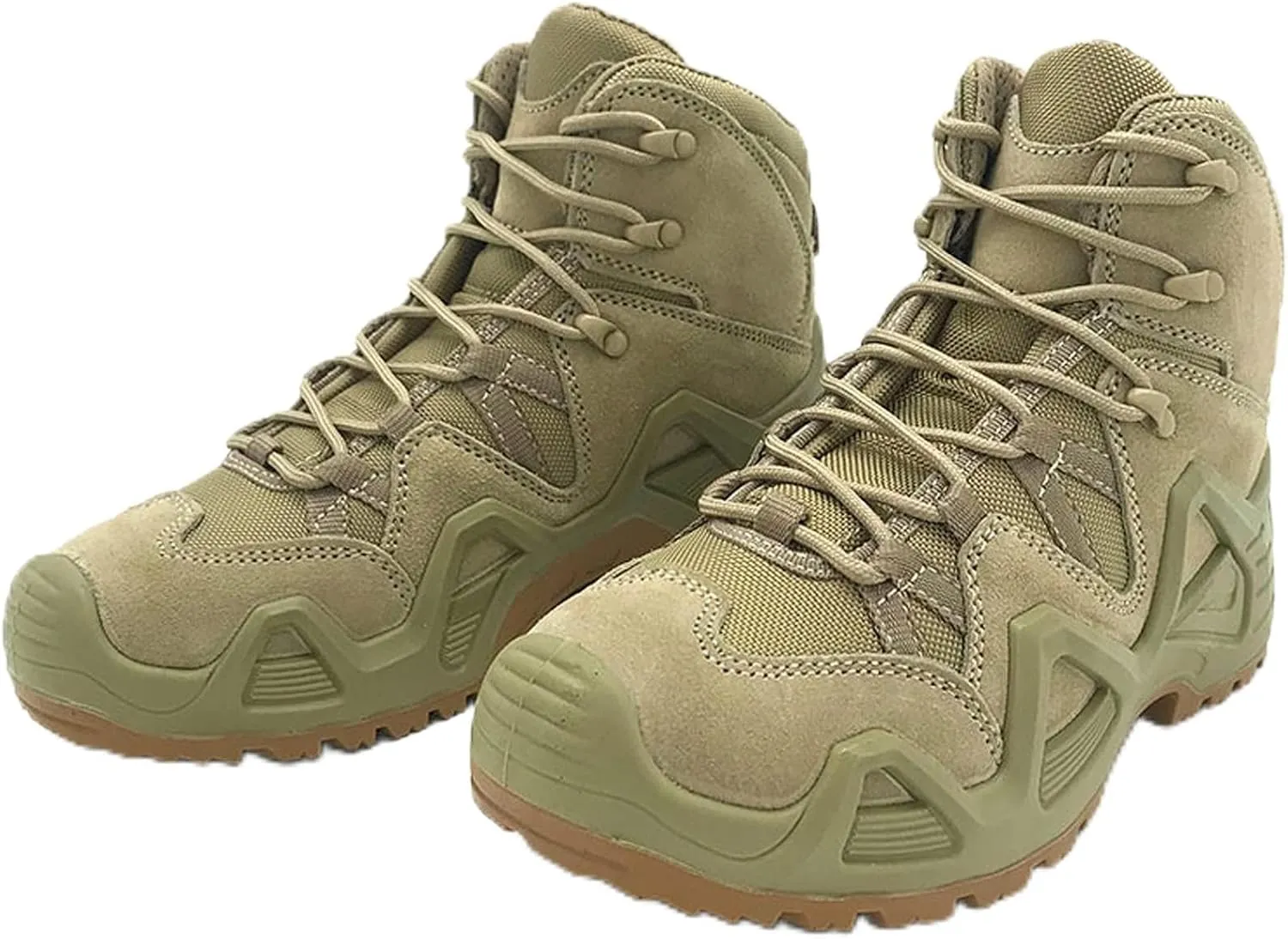 Mens Trekking Boot Anti-Slip High Top Climbing ​Waterproof Travel ​Outdoor Camping Shoe Sand-EU44/US10