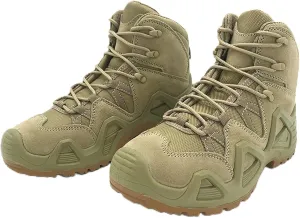 Mens Trekking Boot Anti-Slip High Top Climbing ​Waterproof Travel ​Outdoor Camping Shoe Sand-EU44/US10