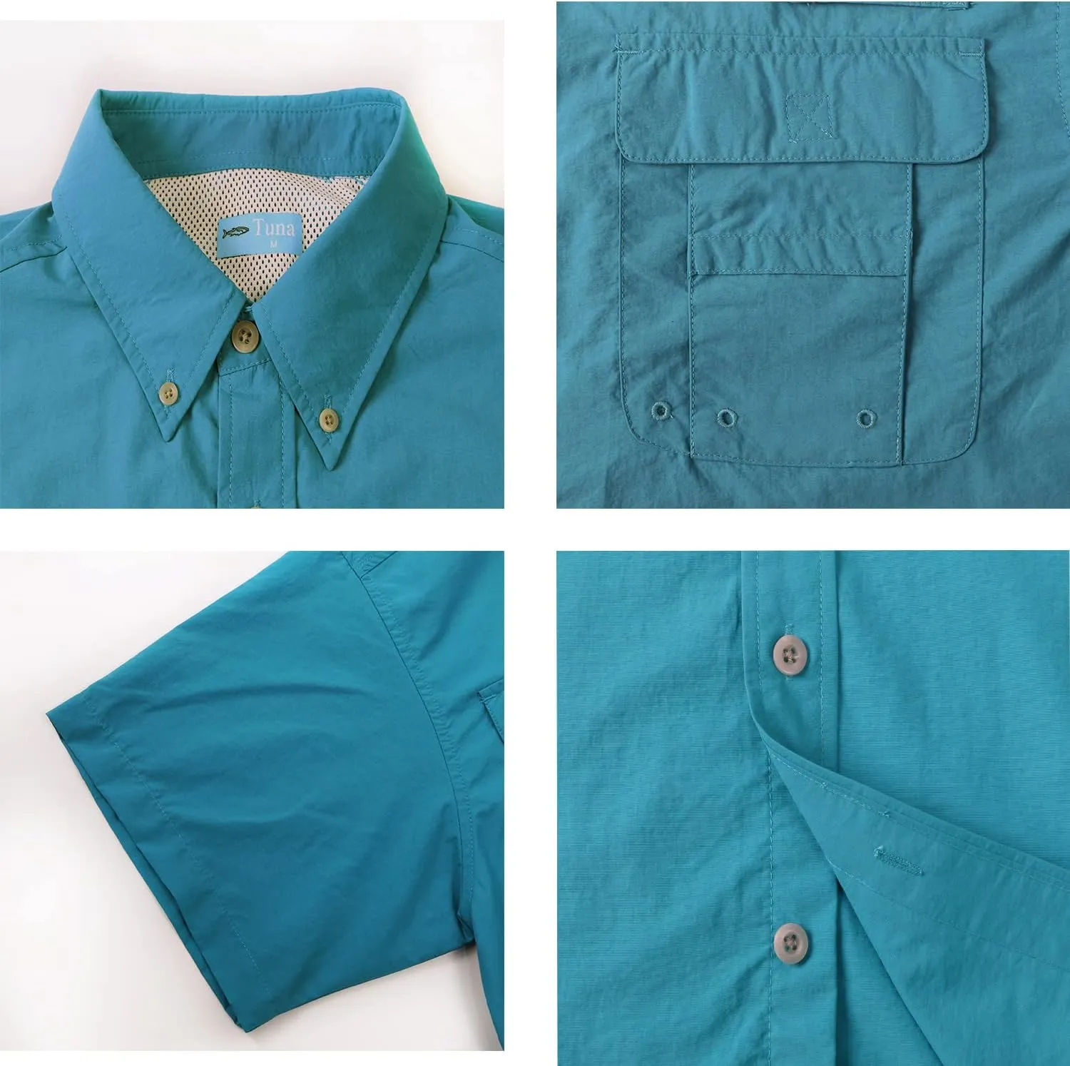 Men's UPF UV 50  Sun Protection Magellan Fishing SPF Camping Hiking Short Sleeve Shirts