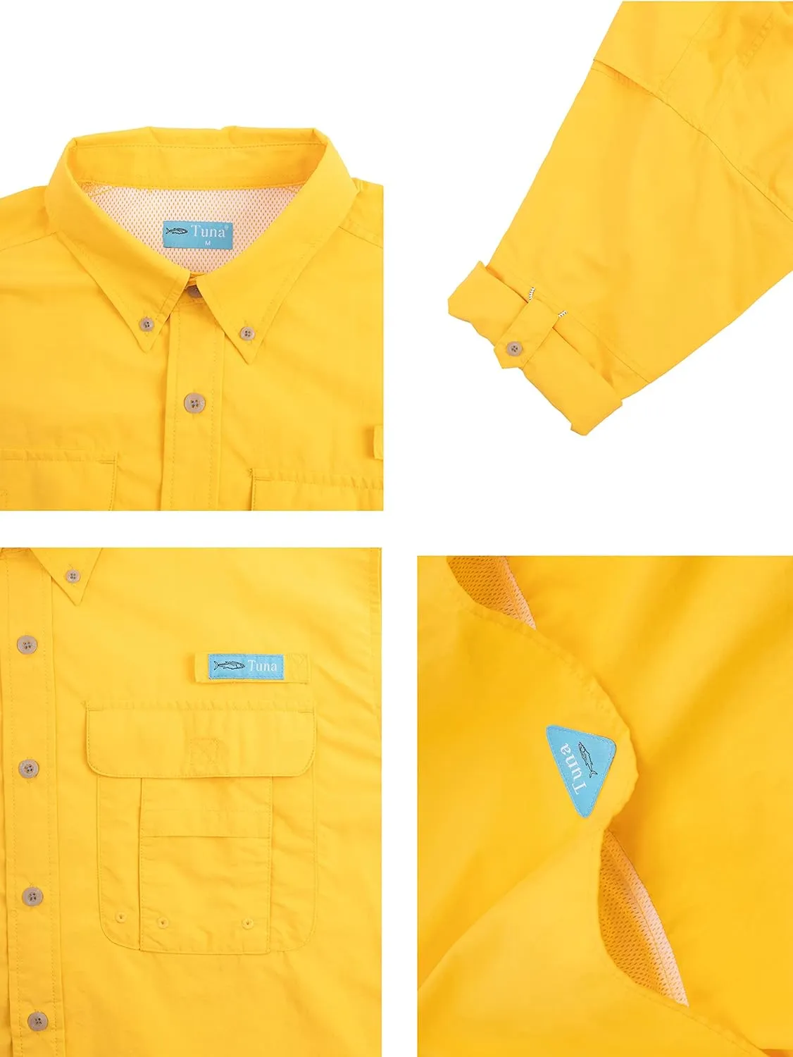 Men's UV UPF 50  Sun Protection Soild Anti-Static Waterproof Breathable Fast Dry Hiking Fishing Long Sleeve Shirt