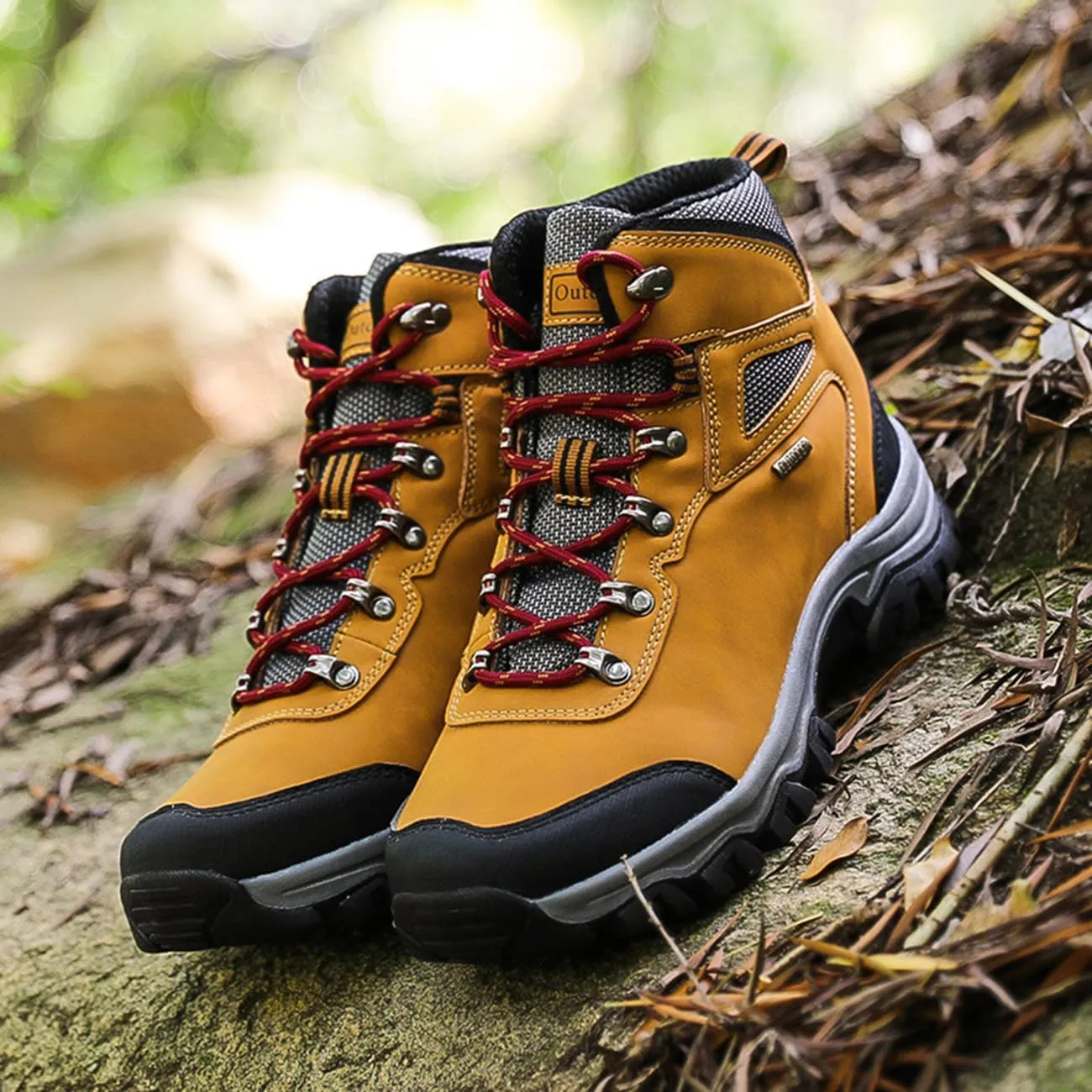 Men's Waterproof Hiking Boots Outdoor Non-Slip Work Boots High Top Trekking Hiking Shoes