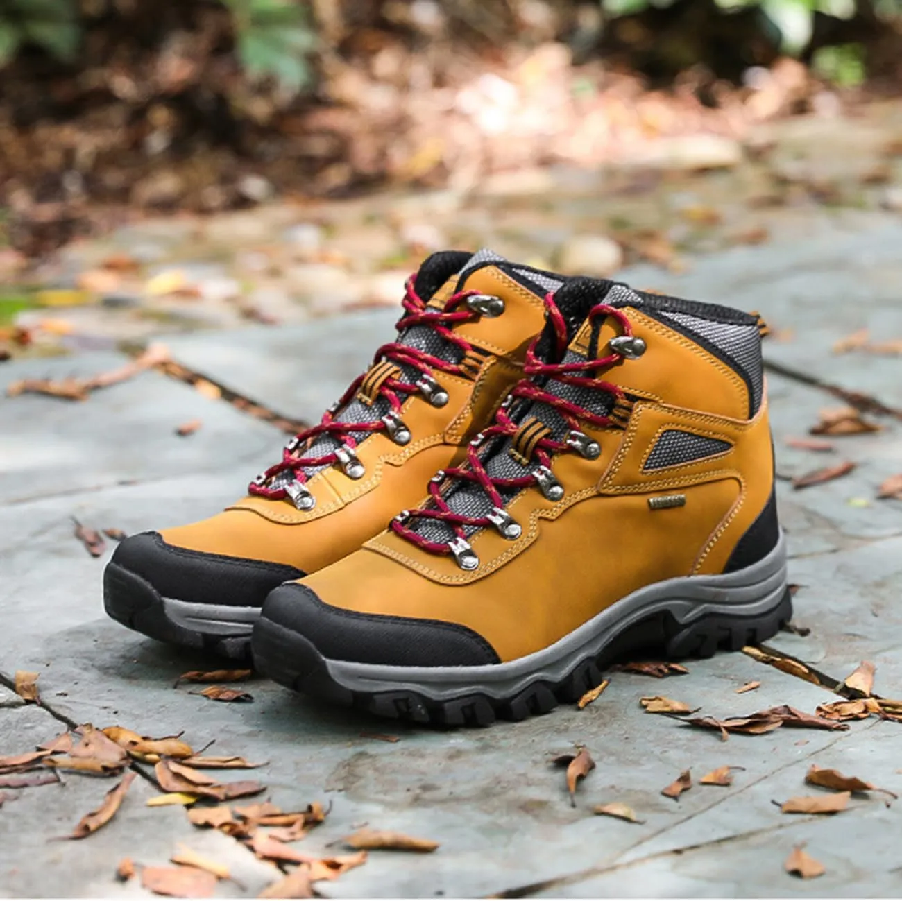 Men's Waterproof Hiking Boots Outdoor Non-Slip Work Boots High Top Trekking Hiking Shoes