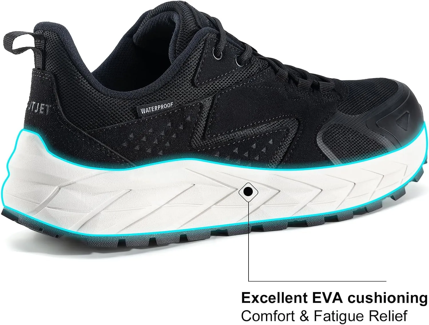 Men's Waterproof Hiking Shoes Lightweight Comfortable Anti Slip Leather Walking Shoes for Outdoor Trekking Trailing Camping