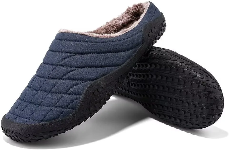 Mens Womens Fashion Folds Warm Winter Slippers for Indoor Outdoor Walking