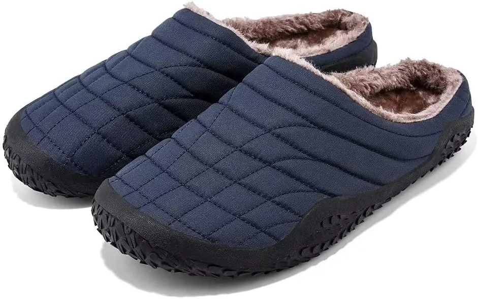 Mens Womens Fashion Folds Warm Winter Slippers for Indoor Outdoor Walking