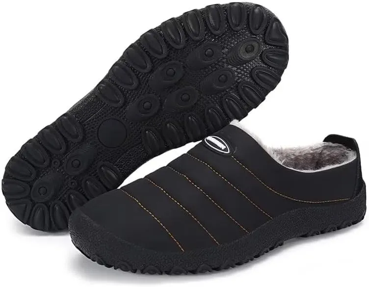 Men's Women's Indoor Outdoor Warm Velvet Winter Slippers for Home Street Walking