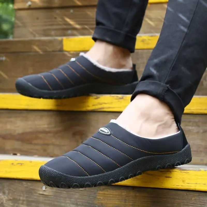 Men's Women's Indoor Outdoor Warm Velvet Winter Slippers for Home Street Walking