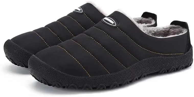 Men's Women's Indoor Outdoor Warm Velvet Winter Slippers for Home Street Walking