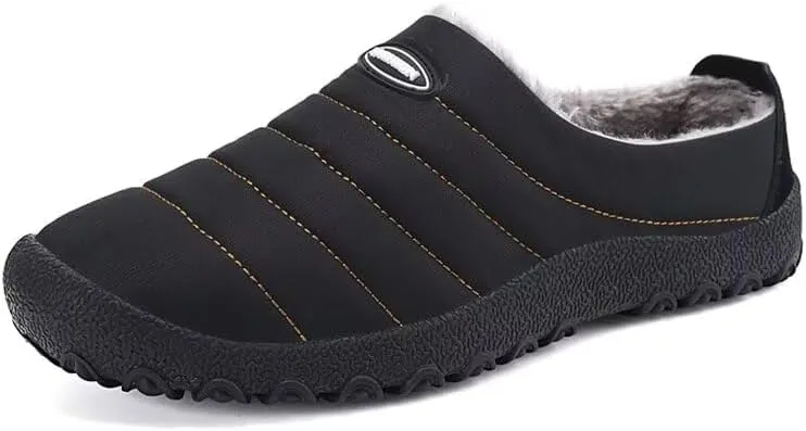 Men's Women's Indoor Outdoor Warm Velvet Winter Slippers for Home Street Walking