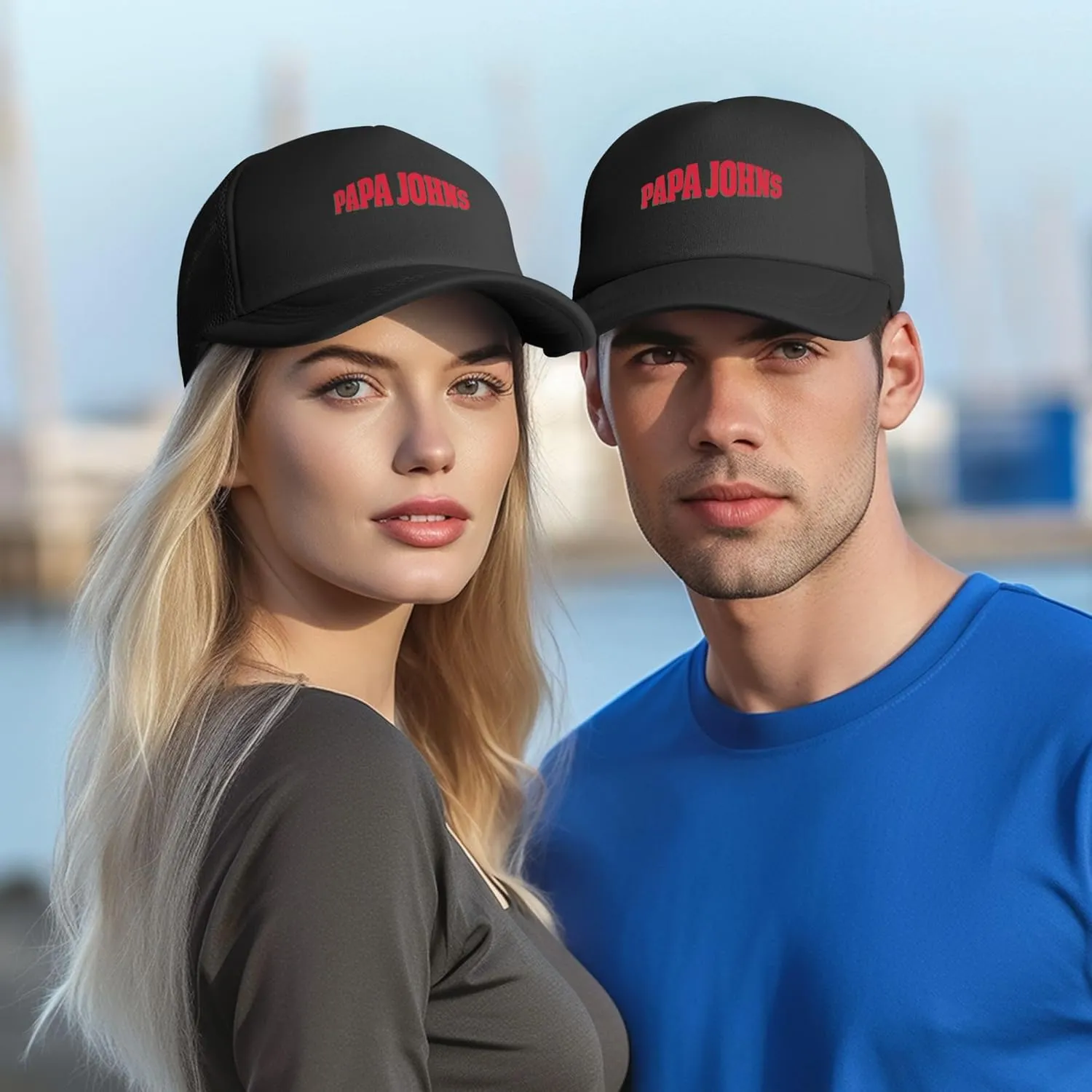 Men's Women's Logo Graphic Mesh Baseball Caps Adjustable Trucker Dad Caps Work Hat for Adult Unisex Women Men
