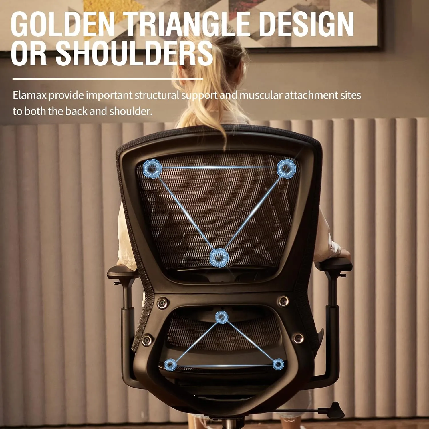 Mesh Office Chair,Ergonomic Computer Desk Chair,Sturdy Task Chair- Adjustable Lumbar Support & Armrests,Tilt Function,Comfort Wide Seat,Swivel Home Office Chair (Black)