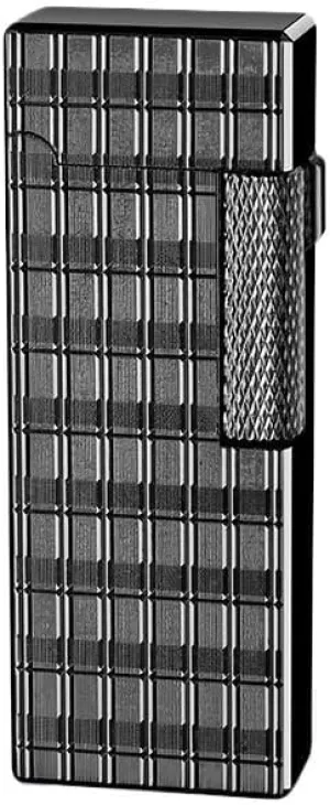 Metal Inflatable Butane Torch Lighter Windproof Lighter, Portable Refillable Lighter, Dual Flush Metal Lighter for Outdoor, Indoor (Fuel Not Included)(Black*d)