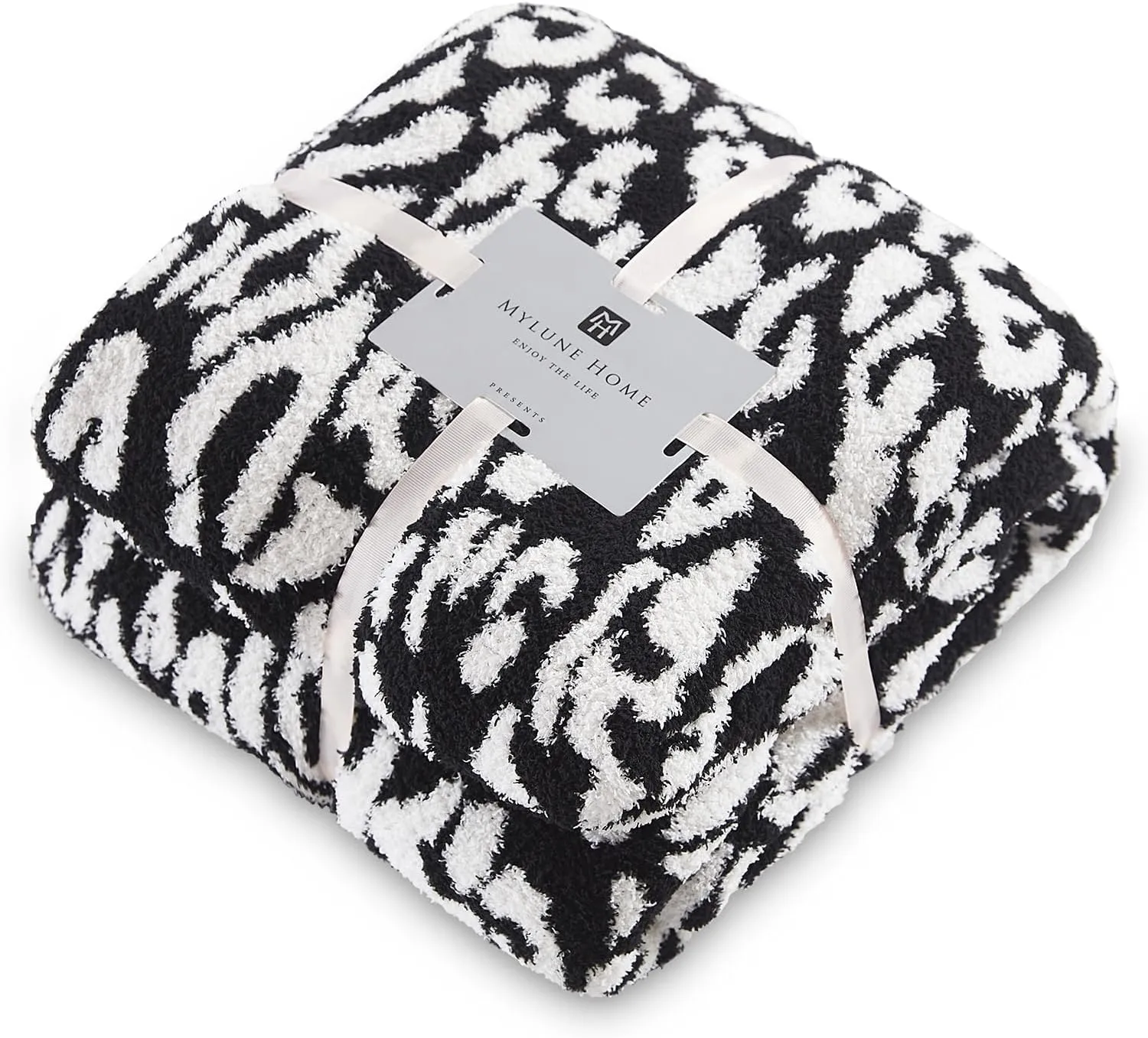 MH MYLUNE HOME Ultra Soft Leopard Throw Blanket (50x60 inches) Microfiber Blanket Plush Warm Reversible Cheetah Blanket Leopard Pattern Throw for Couch Bed Sofa - Black and White, 50"x60"