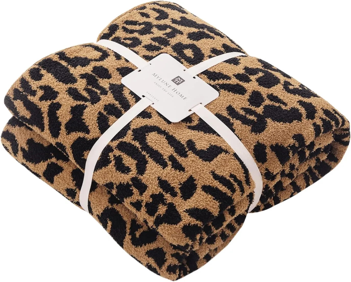 MH MYLUNE HOME Ultra Soft Leopard Throw Blanket (50x60 inches) Microfiber Blankets Plush Warm Reversible Cheetah Blanket Leopard Pattern Throw for Couch Bed Sofa - Brown, 50"x60"