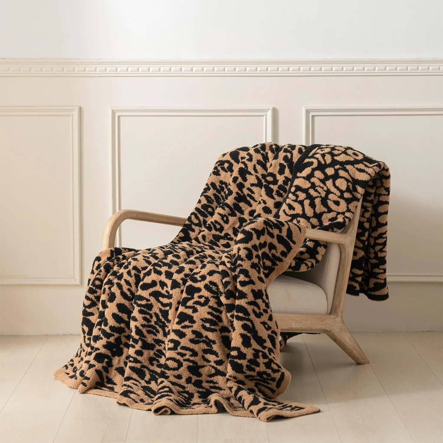 MH MYLUNE HOME Ultra Soft Leopard Throw Blanket (50x60 inches) Microfiber Blankets Plush Warm Reversible Cheetah Blanket Leopard Pattern Throw for Couch Bed Sofa - Brown, 50"x60"