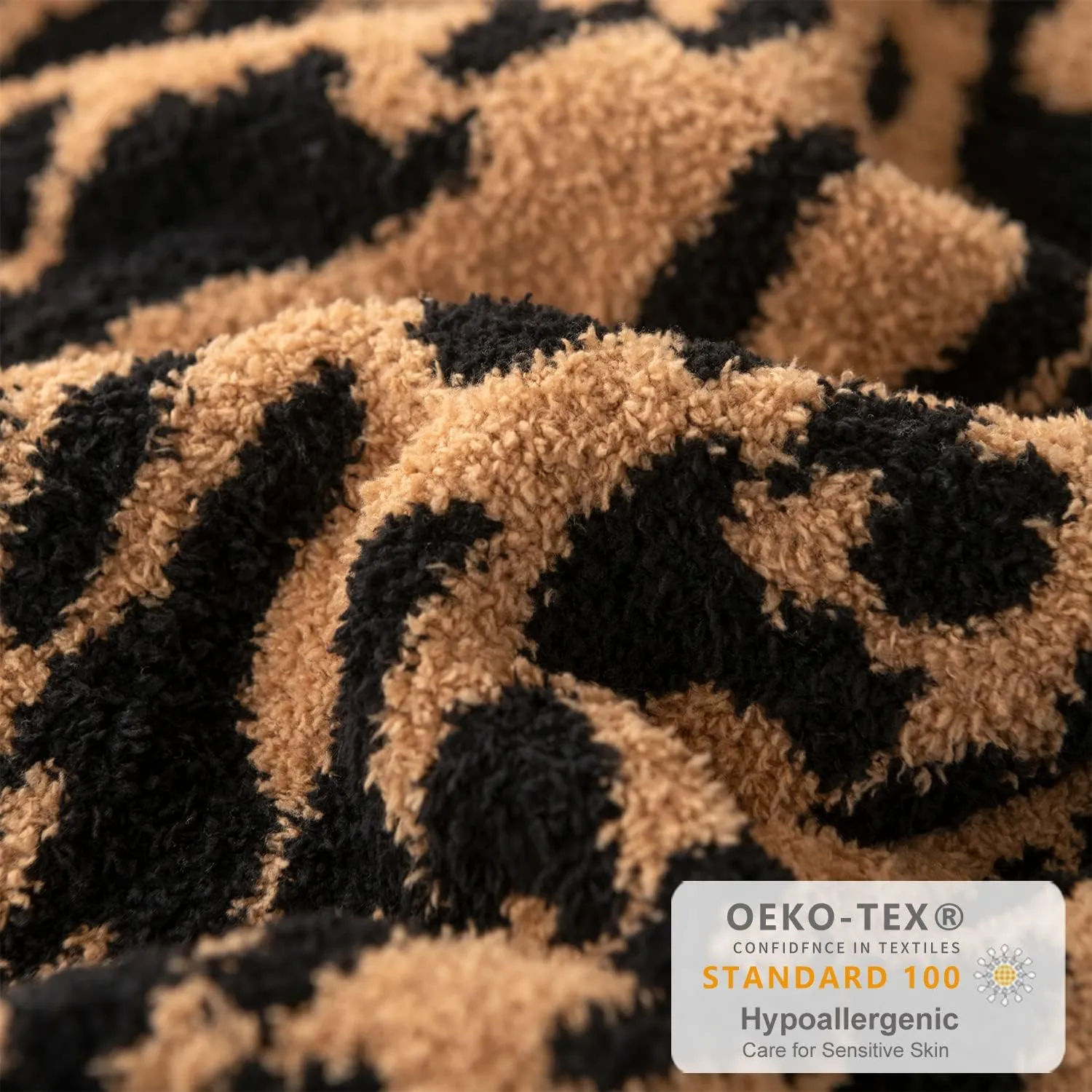 MH MYLUNE HOME Ultra Soft Leopard Throw Blanket (50x60 inches) Microfiber Blankets Plush Warm Reversible Cheetah Blanket Leopard Pattern Throw for Couch Bed Sofa - Brown, 50"x60"
