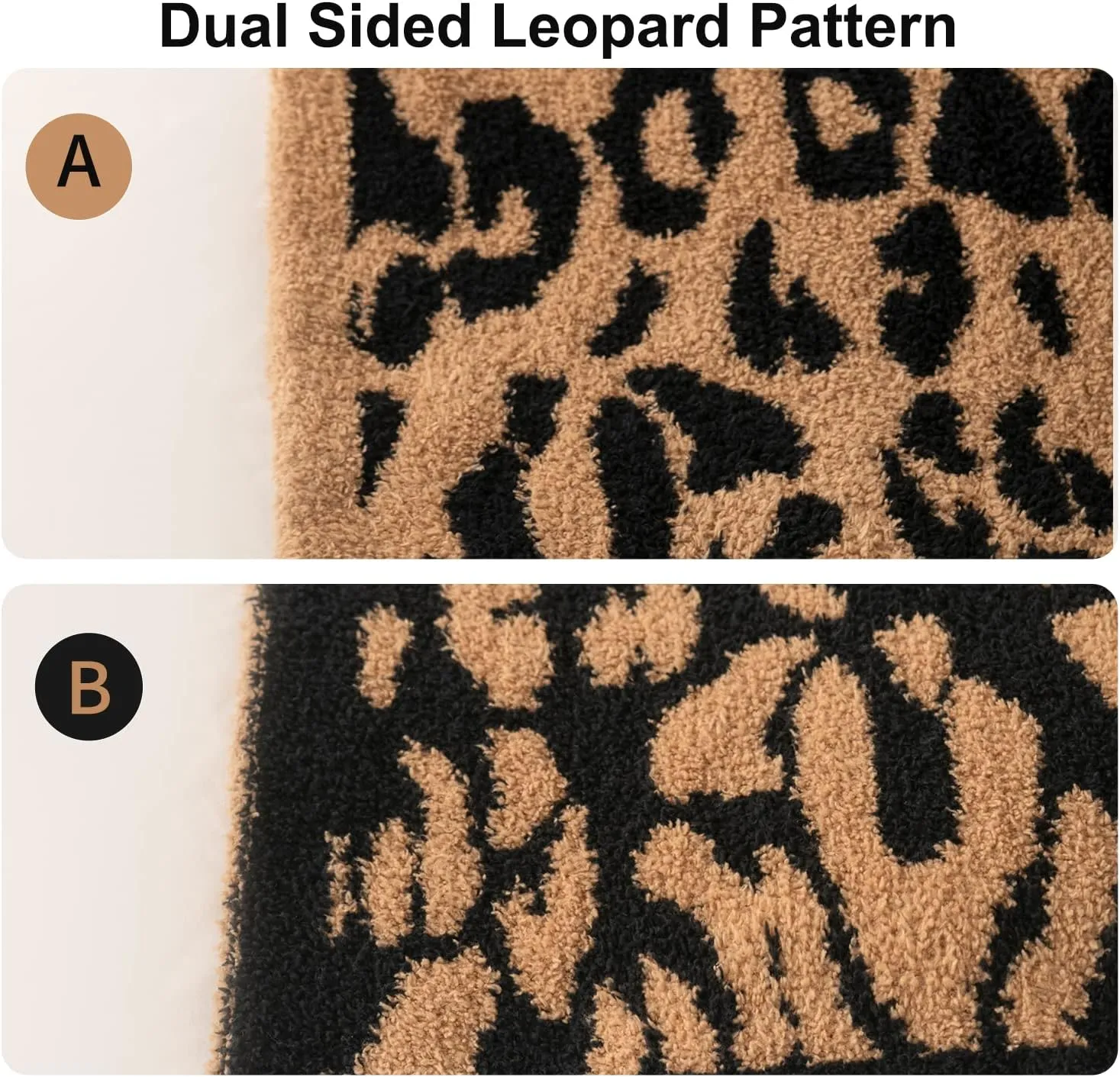 MH MYLUNE HOME Ultra Soft Leopard Throw Blanket (50x60 inches) Microfiber Blankets Plush Warm Reversible Cheetah Blanket Leopard Pattern Throw for Couch Bed Sofa - Brown, 50"x60"