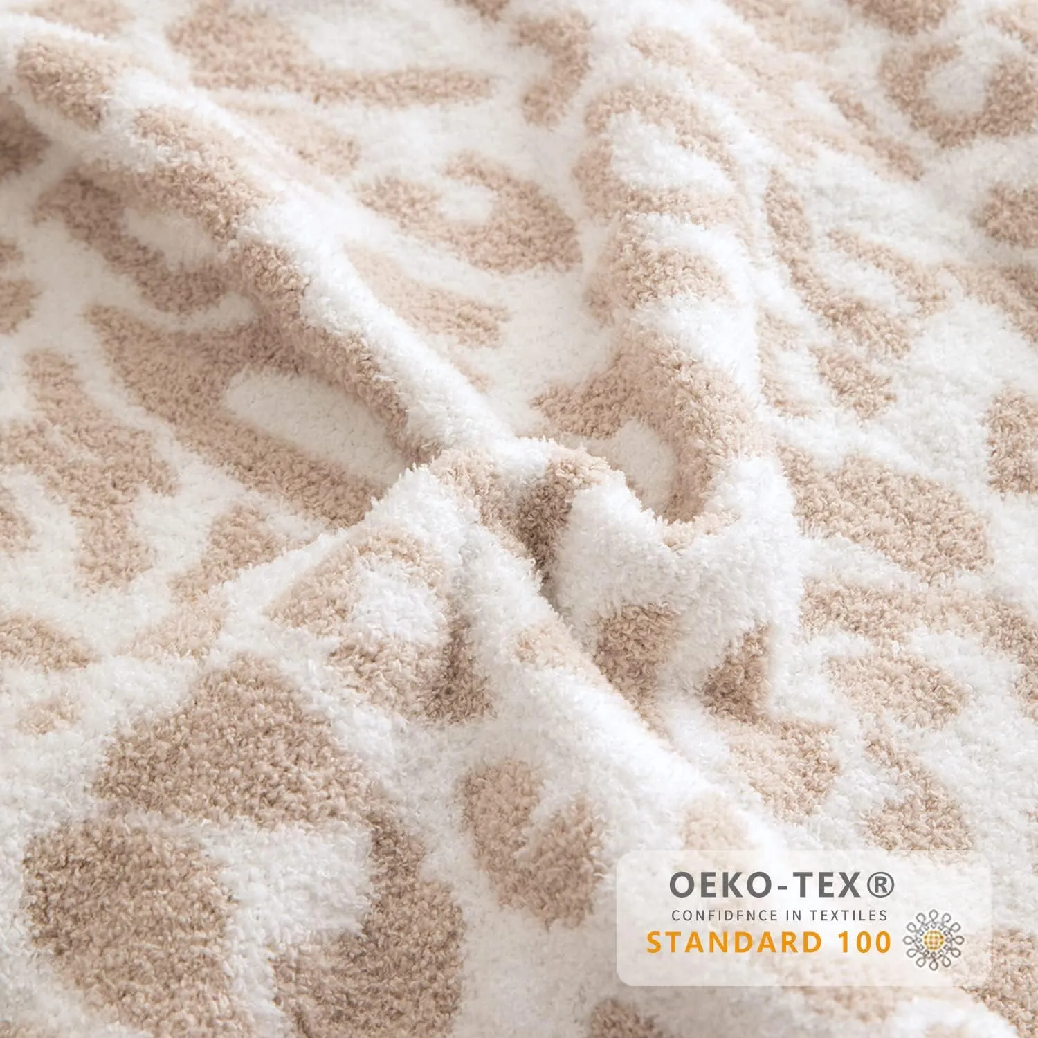 MH MYLUNE HOME Ultra Soft Leopard Throw Blanket (50x60 inches) Microfiber Blankets Plush Warm Reversible Cheetah Blanket Leopard Pattern Throw for Couch Bed Sofa - Khaki, 50"x60"