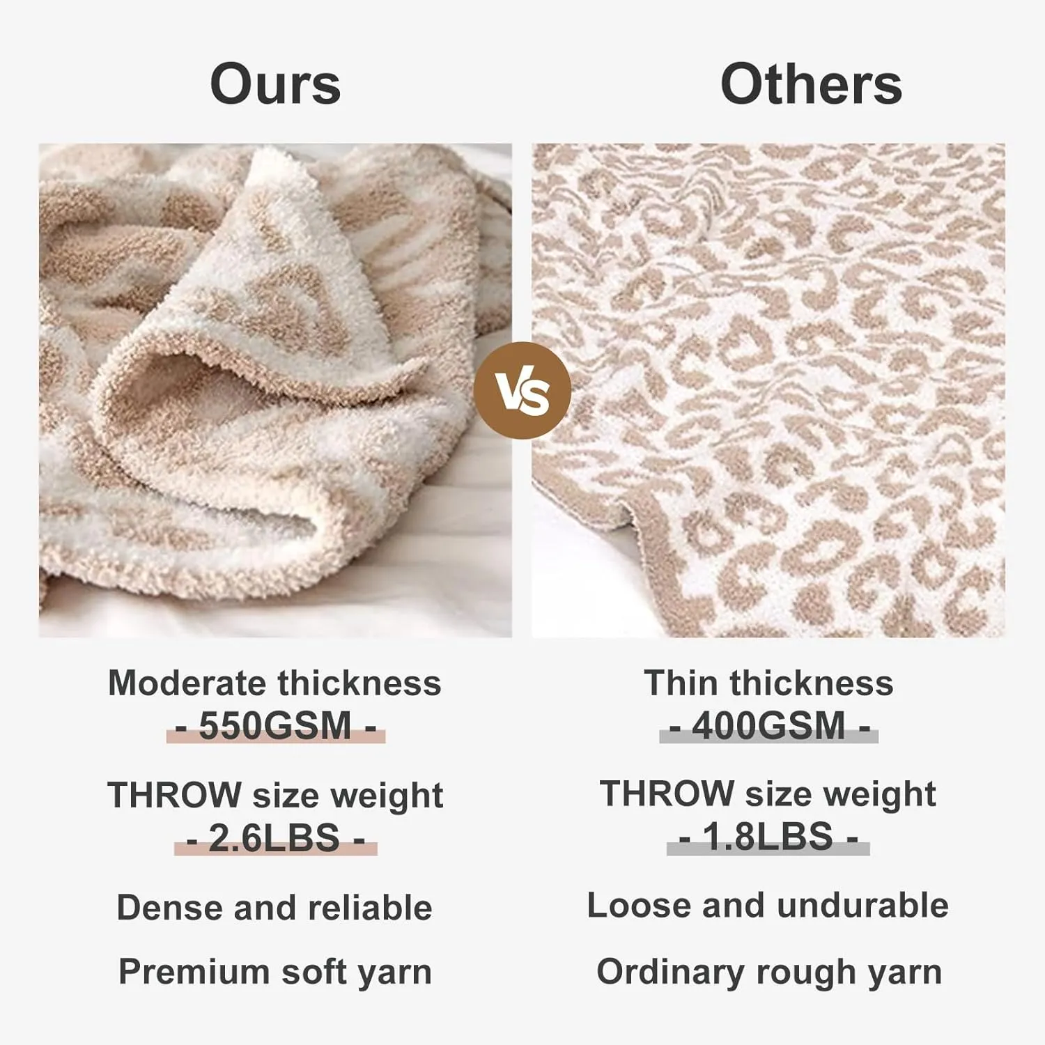 MH MYLUNE HOME Ultra Soft Leopard Throw Blanket (50x60 inches) Microfiber Blankets Plush Warm Reversible Cheetah Blanket Leopard Pattern Throw for Couch Bed Sofa - Khaki, 50"x60"