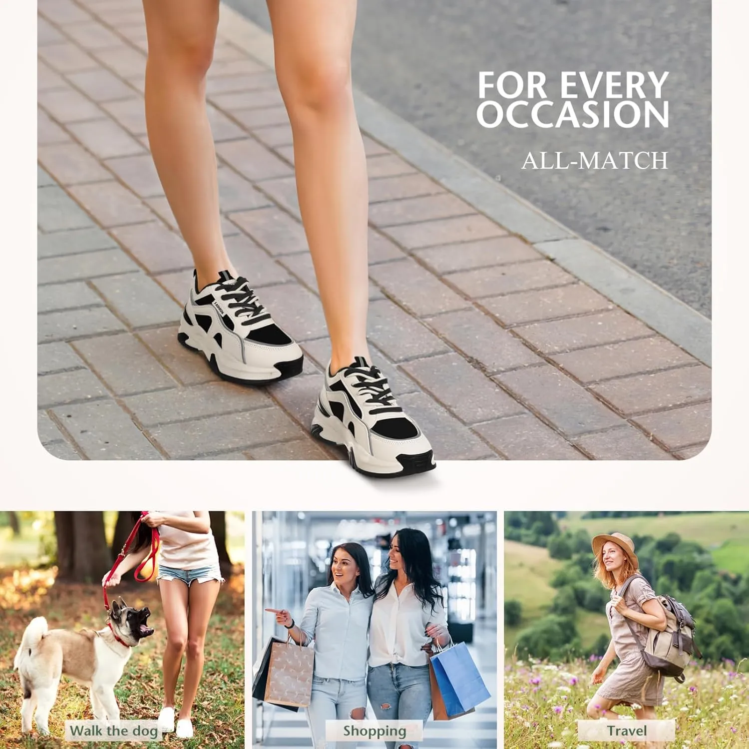 Milisten 1 Pair Women Sneakers Tennis Shoes, Sneakers for Women Running Shoes, Fashion Walking Womens Sneakers