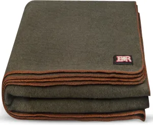 Military Wool Blanket - 95% Wool, Washable, Perfect for Outdoors, Picnics, Travel, Car & Bushcraft Emergency Blanket, 96" x 108", 8.45 lbs. - Olive Drab - King Size