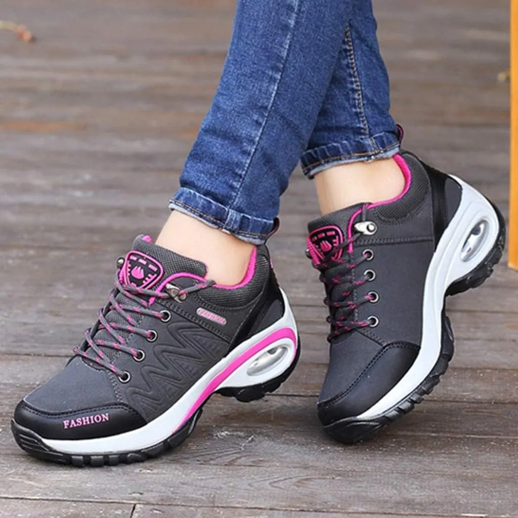 MIOKE Women's Casual Walking Running Sport Shoes Waterproof Non-Slip Trail Backpacking Outdoor Hiking Shoes
