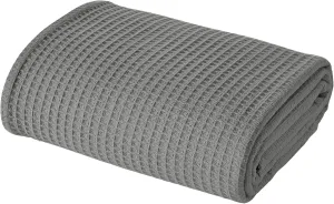 Modern Threads 100% Cotton Waffle Thermal Blanket, Dark Gray, Full/Queen