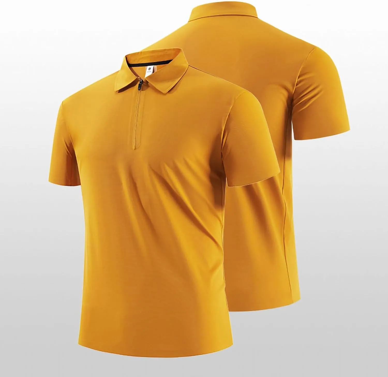 Moisture Wicking Shirts for Men Collared Quarter Zip Short Sleeve Mesh Shirt Quick Dry Golf Shirts Turndown Big and Tall