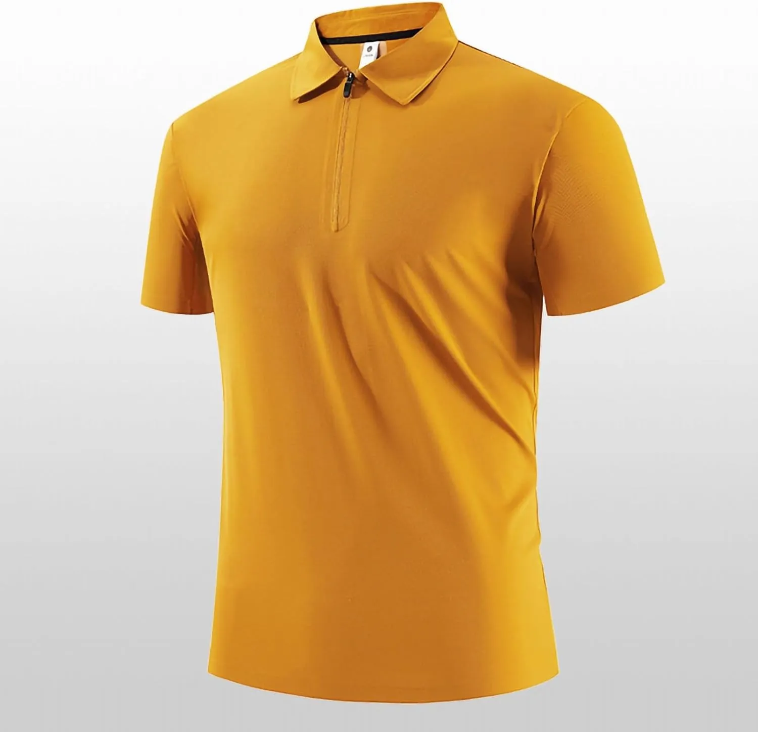 Moisture Wicking Shirts for Men Collared Quarter Zip Short Sleeve Mesh Shirt Quick Dry Golf Shirts Turndown Big and Tall