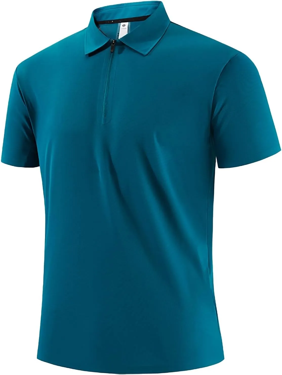 Moisture Wicking Shirts for Men Collared Quarter Zip Short Sleeve Mesh Shirt Quick Dry Golf Shirts Turndown Big and Tall