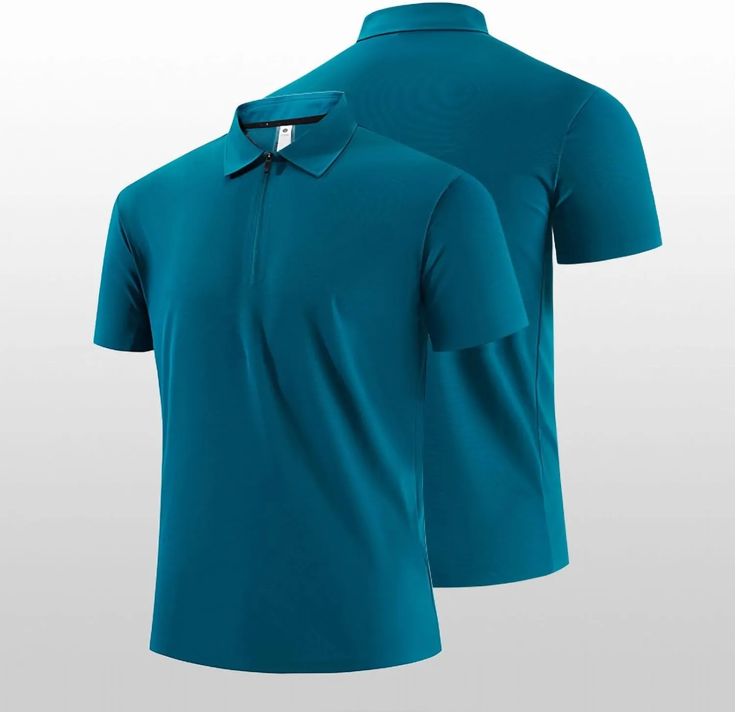 Moisture Wicking Shirts for Men Collared Quarter Zip Short Sleeve Mesh Shirt Quick Dry Golf Shirts Turndown Big and Tall