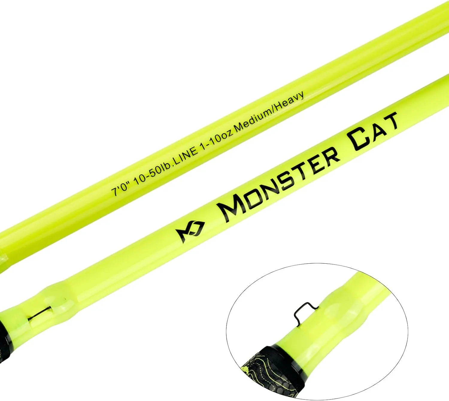 Monster Catfish Rod, 1 Piece 7’ Glow in The Dark Catfishing Casting Rods Durable S-Glass and Carbon Graphite Catfish Fishing Pole Super Grip with EVA Foam Medium Heavy