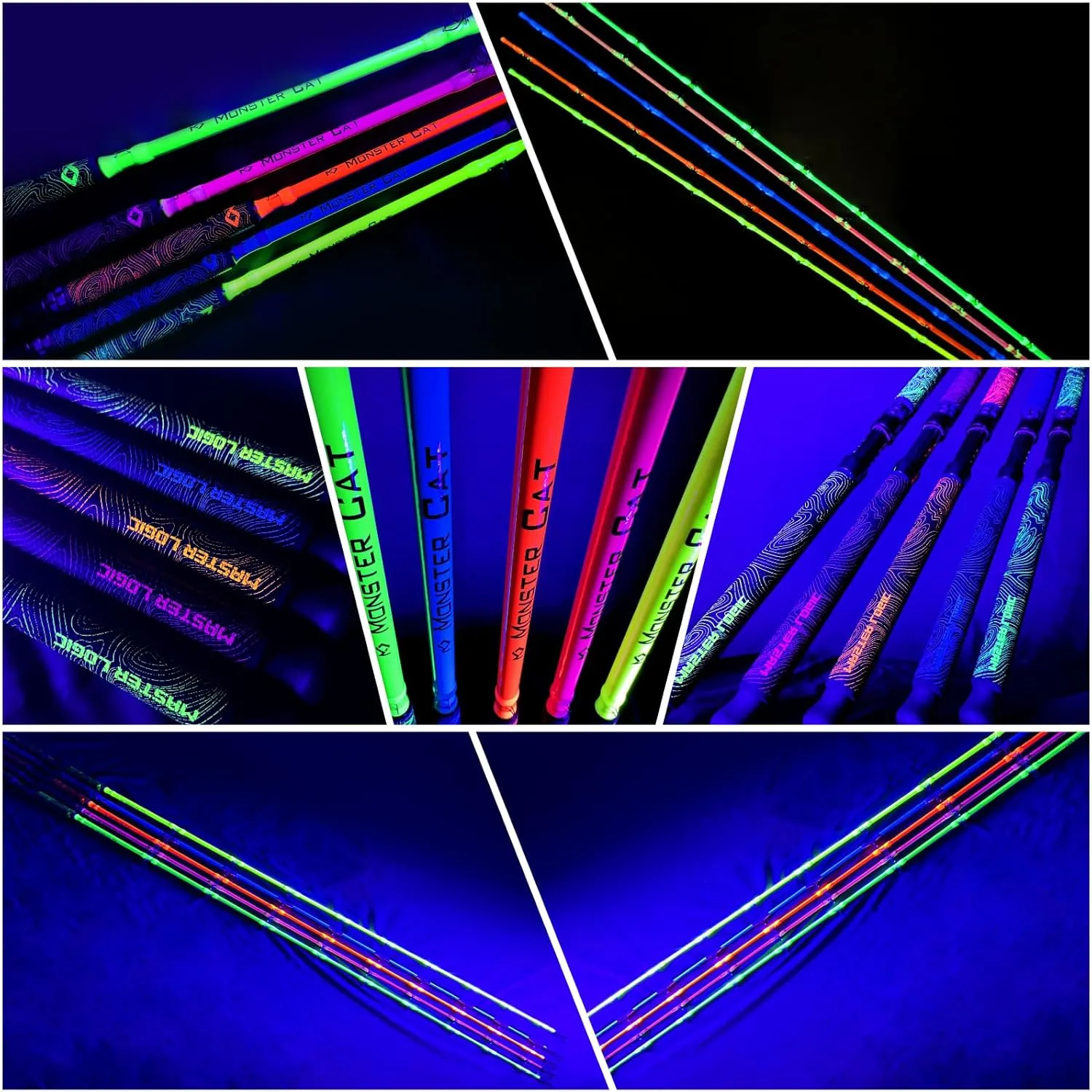 Monster Catfish Rod, 1 Piece 7’ Glow in The Dark Catfishing Casting Rods Durable S-Glass and Carbon Graphite Catfish Fishing Pole Super Grip with EVA Foam Medium Heavy
