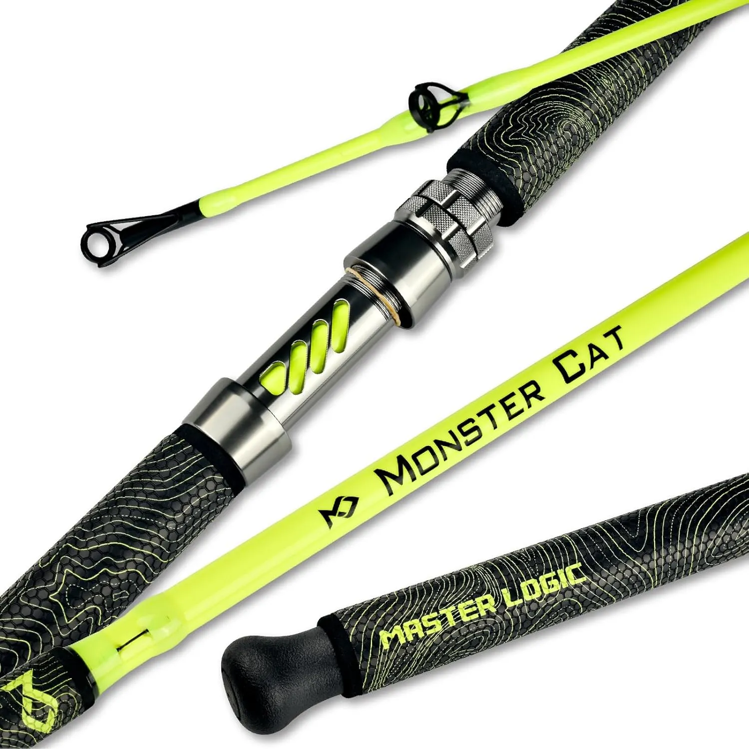 Monster Catfish Rod, 1 Piece 7’ Glow in The Dark Catfishing Casting Rods Durable S-Glass and Carbon Graphite Catfish Fishing Pole Super Grip with EVA Foam Medium Heavy