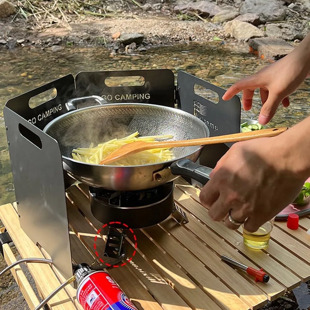Moose Rocket Stove, 6800w Portable Camping Stove, Outdoor Mini Backpacking Stove with Propane & Butane Adapters, Windproof Gas Stove for Hiking, Emergency & Picnic(Black)