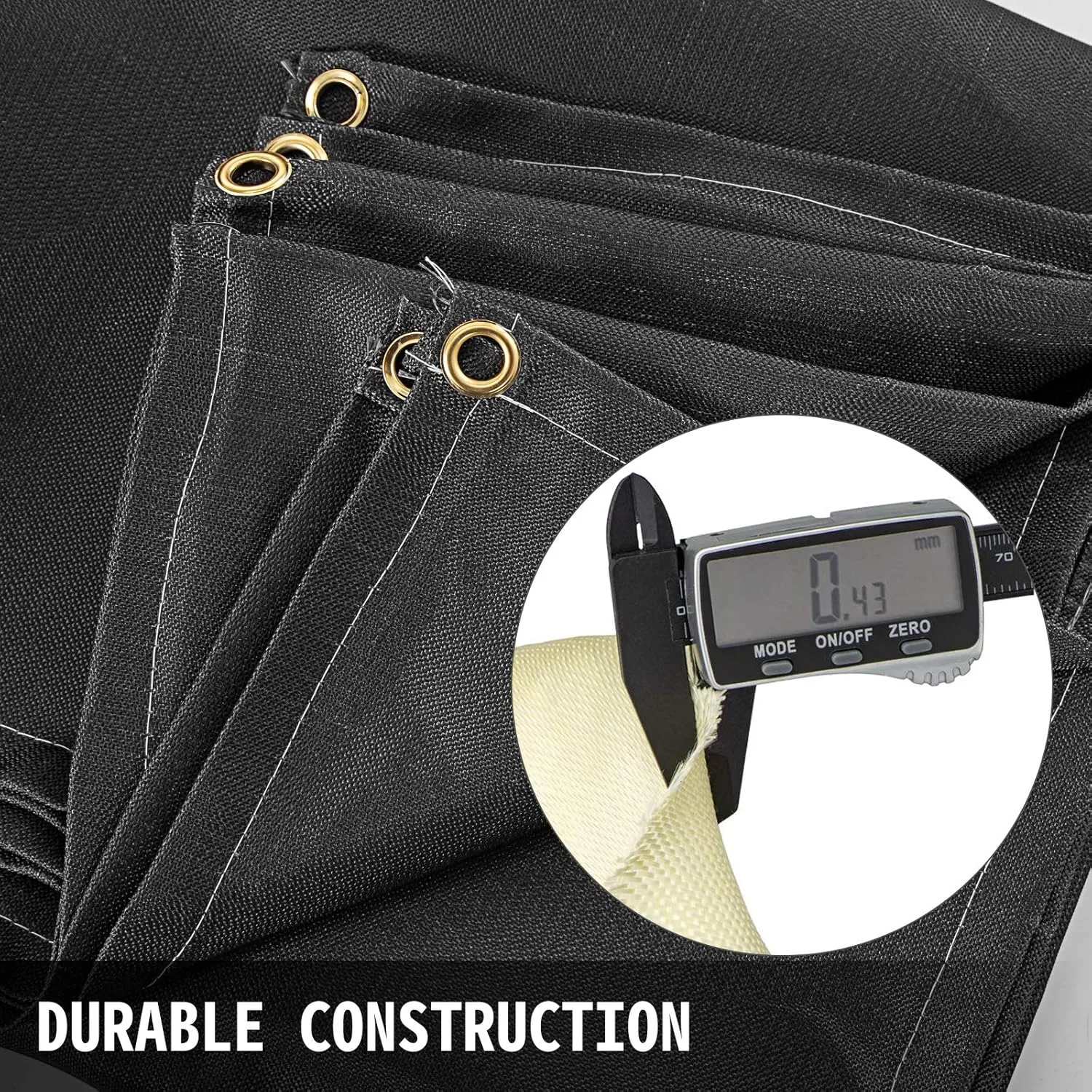 Mophorn 10 x 10 Ft Welding Blanket Black Fiberglass Blanket Portable Fiberglass Fire Retardant Blanket Welding Mat Welding Fireproof Thermal Resistant Insulation with Carry Bag