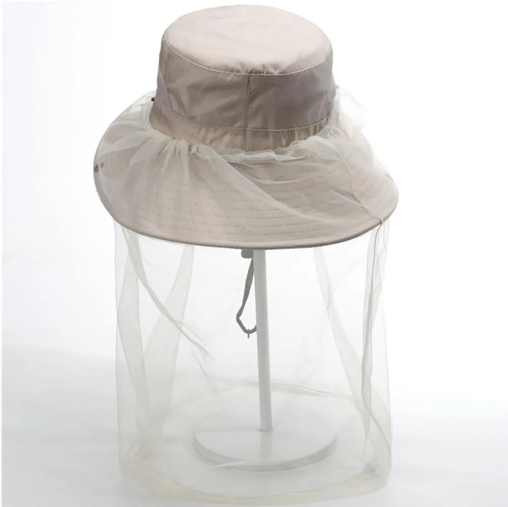 Mosquito Net Hat - Safari Sun Visor Hat with Removable Bug Net for Outdoor Men and Women